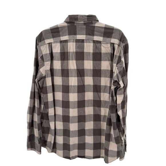 C.C. Filson Mens Gray/White Checkered Long Sleeve Shirt L 100% Cotton Casual - Picture 2 of 4